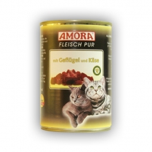 Amora Fleisch Pur Katze Geflügel und Käse (Szárnyas hússal és sajttal) 400g