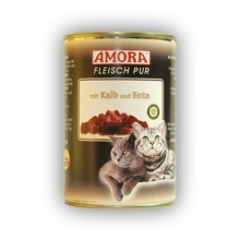 Amora Fleisch Pur Katze Huhn und Ente (Csirke- és kacsahússal) 400g