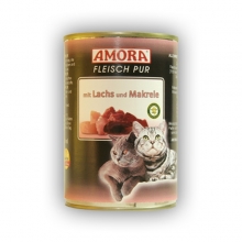 Amora Fleisch Pur Katze Lachs und Makrele (Lazaccal és makrélával) 400g