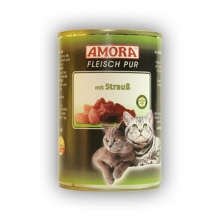 Amora Fleisch Pur Katze Strauss (Strucchússal) 400g