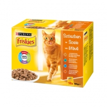 Friskies alutasakos multipack 12x100g (Csirke, kacsa, pulyka, lazac)