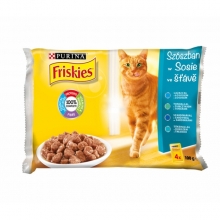 Friskies alutasakos multipack 4 x 100g (Lazac, tonhal, tőkehal, szardinia)