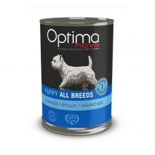 Visán Optimanova Dog Pappy Chiken & Rice konzerv (400 g)